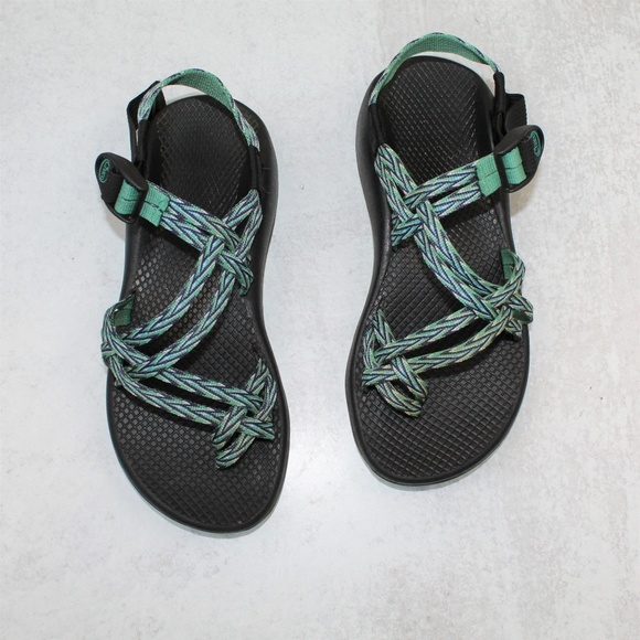 Chaco Shoes - Chaco Hiking Outdoor Green Blue Sandals Women’s 8